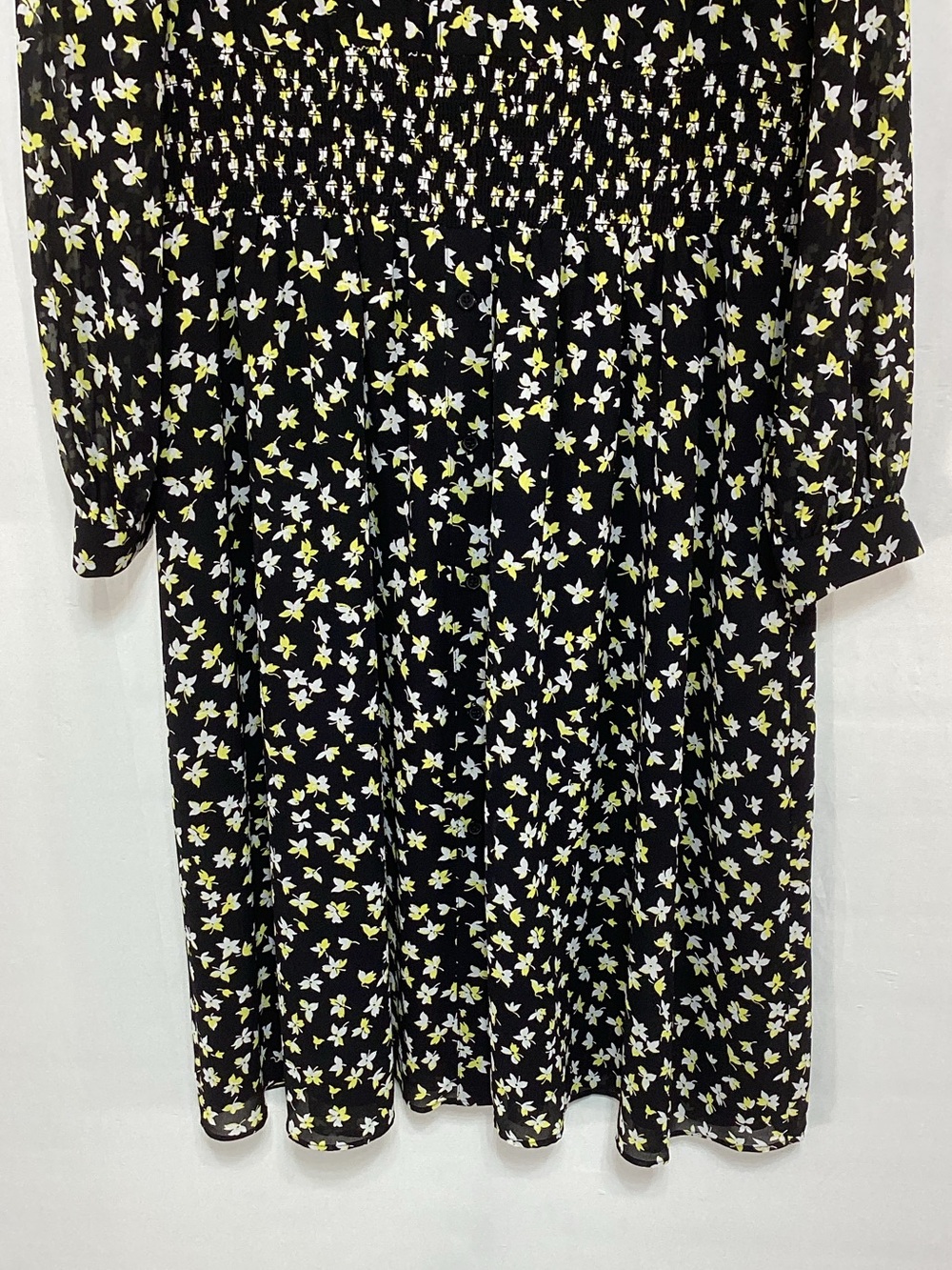 MICHAEL Michael Kors Large Black Dress with Yellow and White Floral Print - Picture 3 of 11